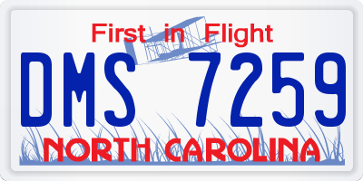 NC license plate DMS7259