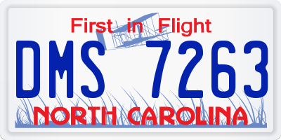 NC license plate DMS7263