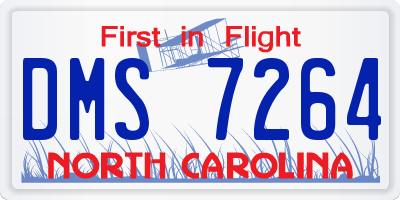 NC license plate DMS7264