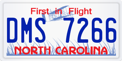 NC license plate DMS7266