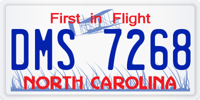 NC license plate DMS7268