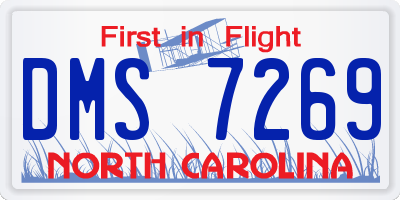 NC license plate DMS7269
