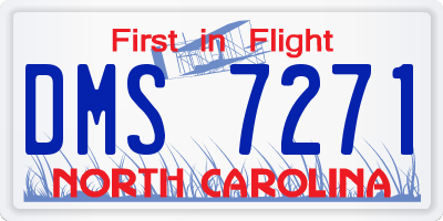 NC license plate DMS7271