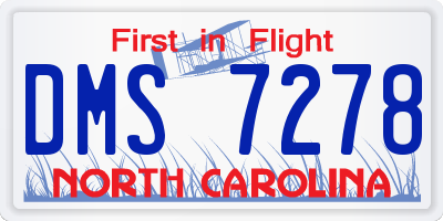 NC license plate DMS7278