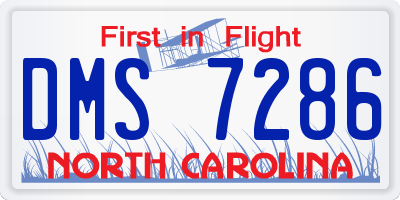 NC license plate DMS7286