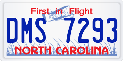 NC license plate DMS7293