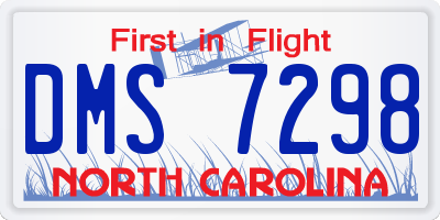 NC license plate DMS7298