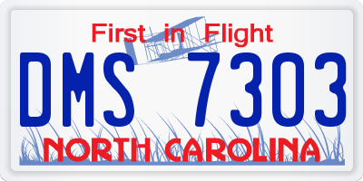 NC license plate DMS7303
