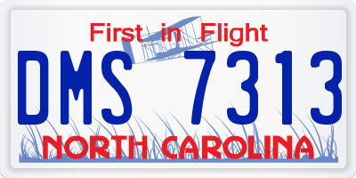 NC license plate DMS7313