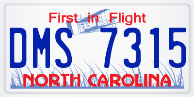NC license plate DMS7315
