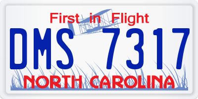 NC license plate DMS7317