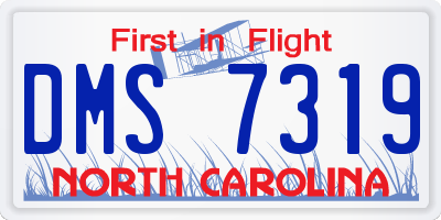 NC license plate DMS7319