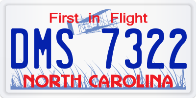 NC license plate DMS7322