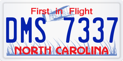 NC license plate DMS7337