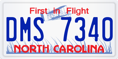 NC license plate DMS7340