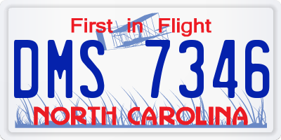 NC license plate DMS7346