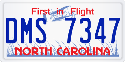 NC license plate DMS7347