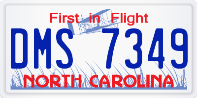 NC license plate DMS7349