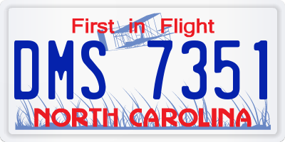 NC license plate DMS7351
