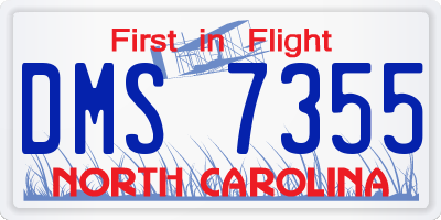 NC license plate DMS7355
