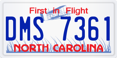 NC license plate DMS7361