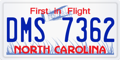 NC license plate DMS7362