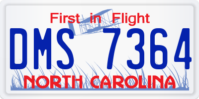 NC license plate DMS7364
