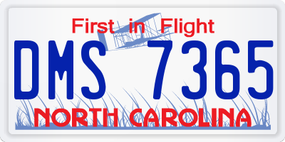 NC license plate DMS7365