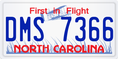 NC license plate DMS7366