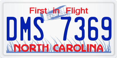NC license plate DMS7369