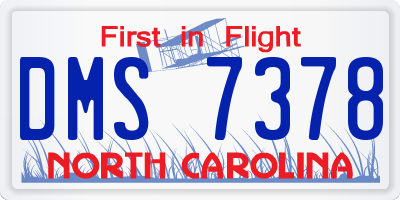 NC license plate DMS7378