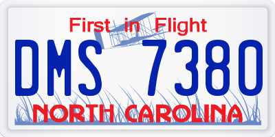 NC license plate DMS7380