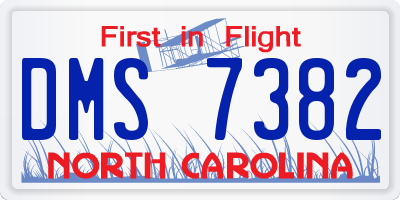 NC license plate DMS7382