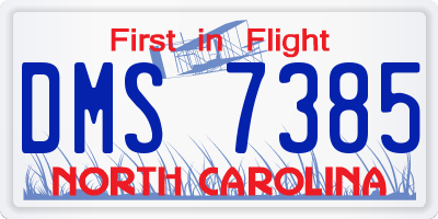 NC license plate DMS7385