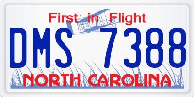 NC license plate DMS7388