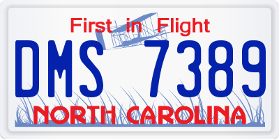 NC license plate DMS7389