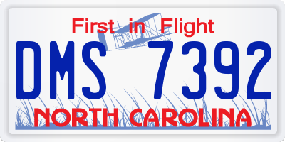 NC license plate DMS7392
