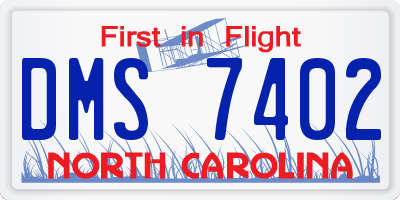 NC license plate DMS7402