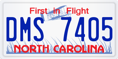NC license plate DMS7405