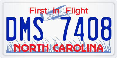 NC license plate DMS7408