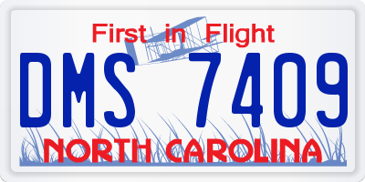 NC license plate DMS7409