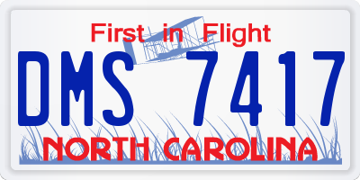 NC license plate DMS7417