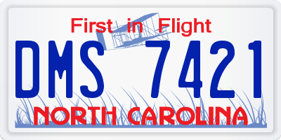 NC license plate DMS7421