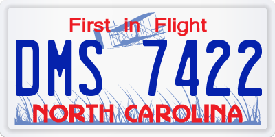 NC license plate DMS7422