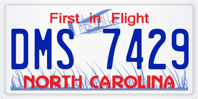 NC license plate DMS7429