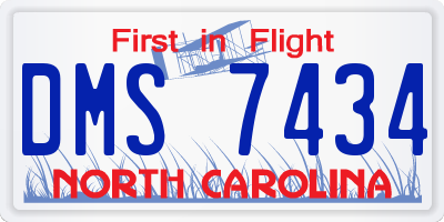 NC license plate DMS7434