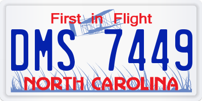 NC license plate DMS7449