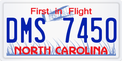 NC license plate DMS7450