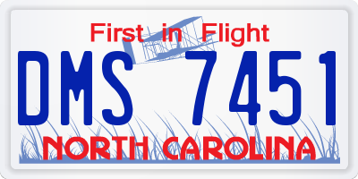 NC license plate DMS7451