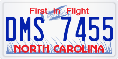 NC license plate DMS7455